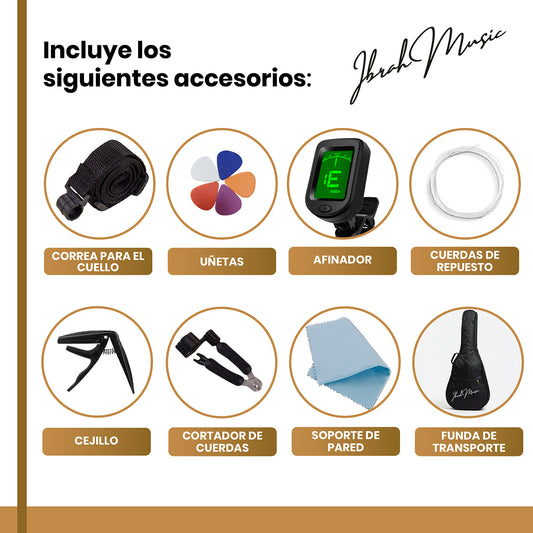 Guitarra Acustica Cutaway Ibrah Music 38 plgds + accesorios
