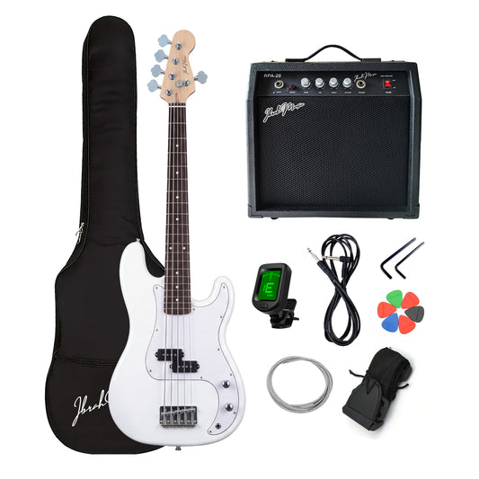Bajo Eléctrico Ibrah P-Bass 5 Cuerdas Rojo + Amplificador PRA20W + Accesorios