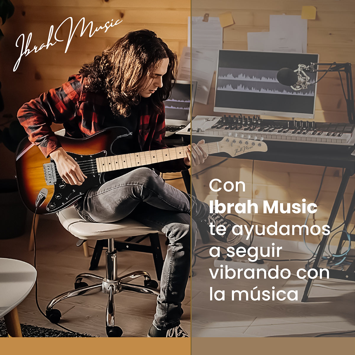Guitarra Eléctrica Strato Ibrah + Amplif + Accesorios Negra