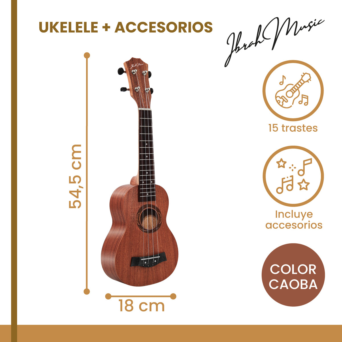 Ukelele Soprano Caoba - vista 3