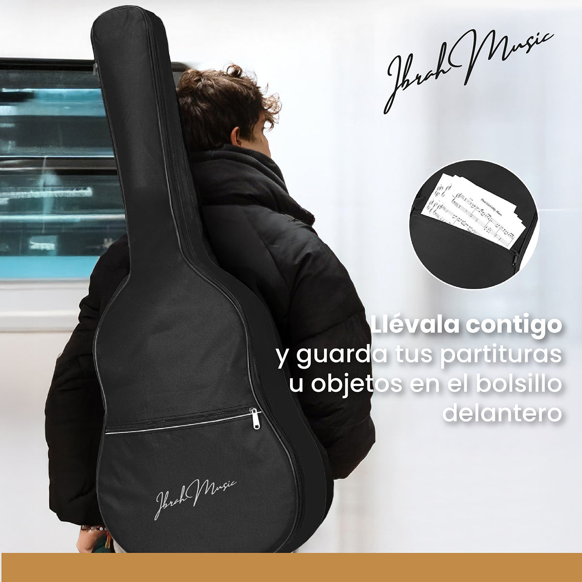 Guitarra Electroacústica 41" Café con EQ + Accesorios