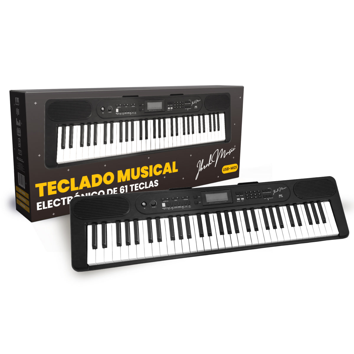Teclado Musical 61 Teclas Ibrah Music Piano Con Midi Sustain