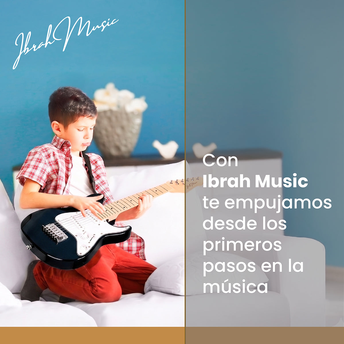 Guitarra Eléctrica Niño 30 pulgadas Negro Blanco + accesorios