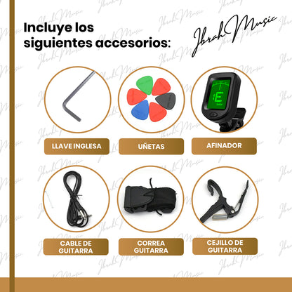 Guitarra Eléctrica Ibrah Les Paul Sunburst + Amplificador KA20W + Accesorios