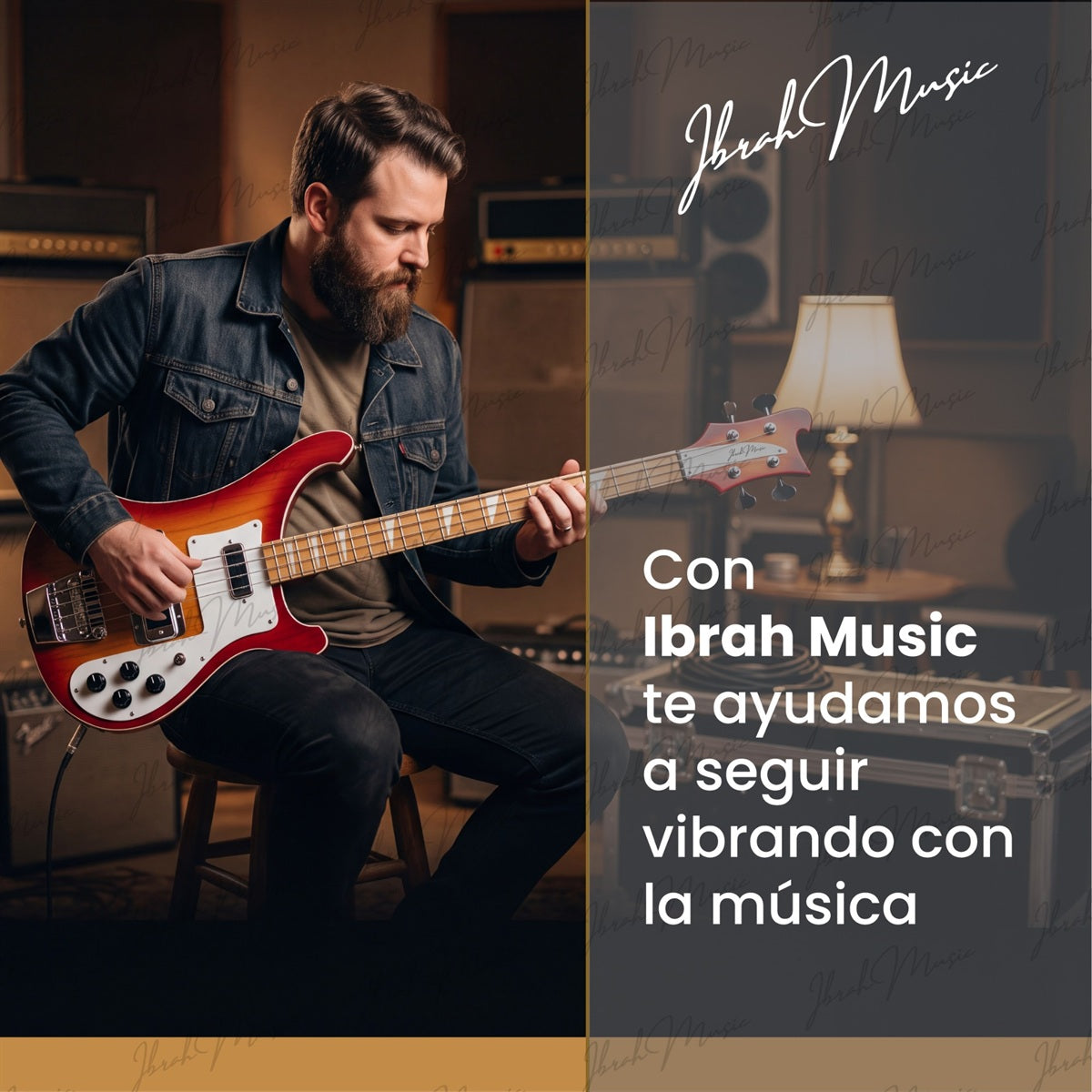 Bajo Eléctrico Ibrah RH 4 Cuerdas Sunburst + Amplificador PRA20W + Accesorios