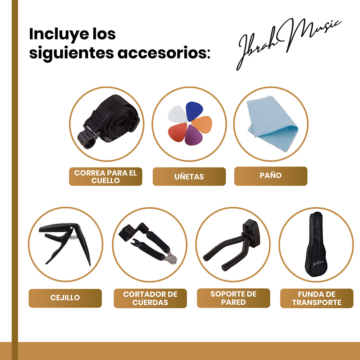Ukelele Soprano Concierto 21 Pulgadas Ibrah + Accesorios