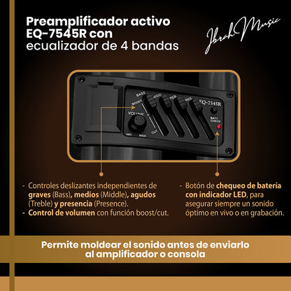 Bajo Electroacustico 43 Negro Ibrah Music