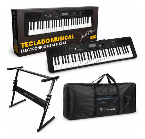 Pack Teclado MIDI 61 Teclas Sunstein + Funda + Atril Negro