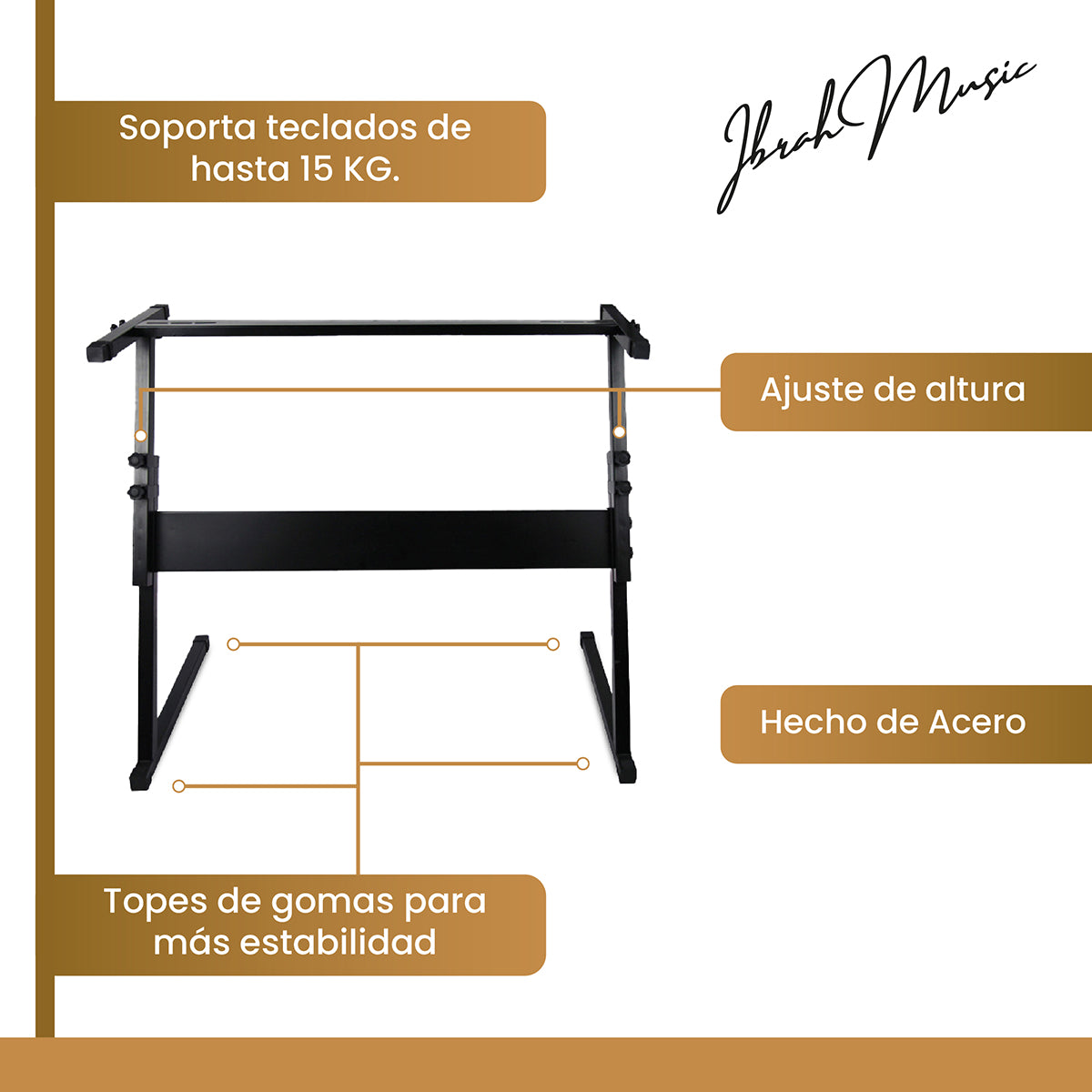 Atril Teclado Ibrah Music Ajustable Universal