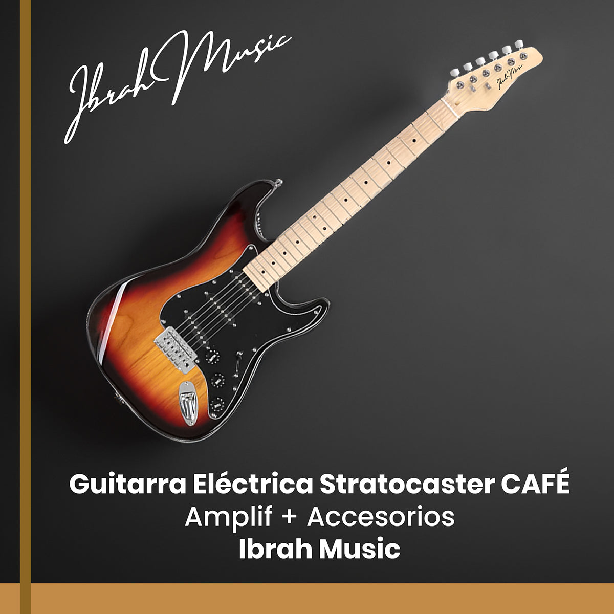 Guitarra Eléctrica Stratocaster + Amplificador Pack Café