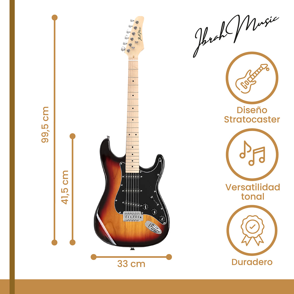 Guitarra Eléctrica Stratocaster + Amplificador Pack Café