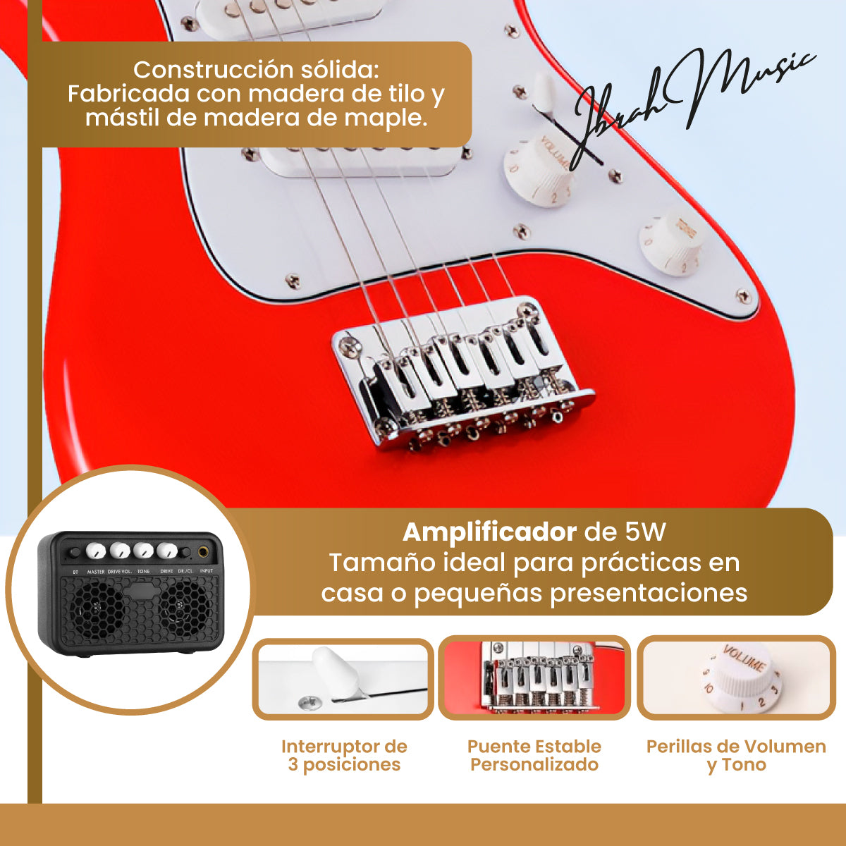 Guitarra Eléctrica para Niños 30” + Amplificador