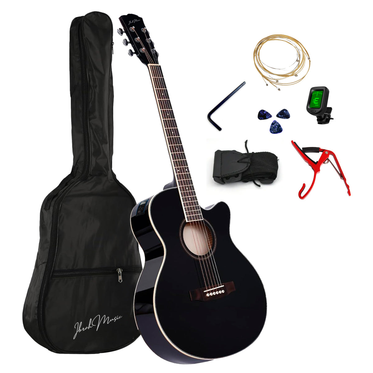 Guitarra Electroacústica 41” + Funda + Accesorios