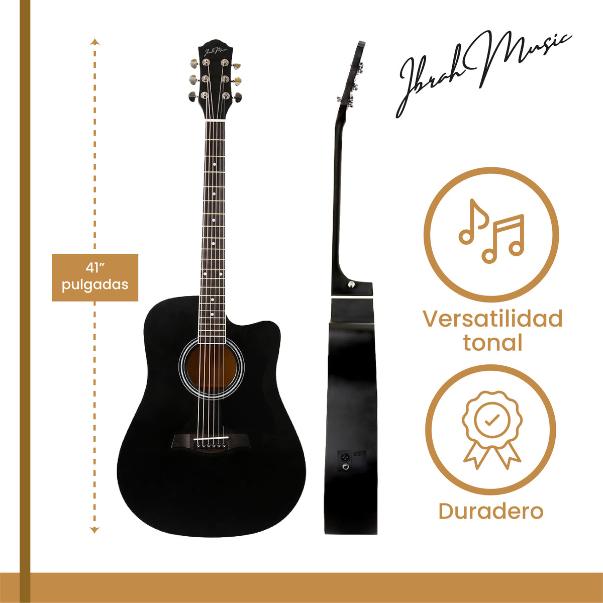 Guitarra Electroacústica 41” + Funda + Accesorios