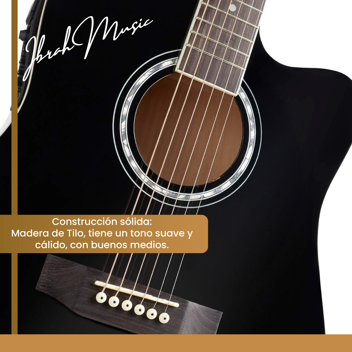 Guitarra Electroacústica 41” + Funda + Accesorios