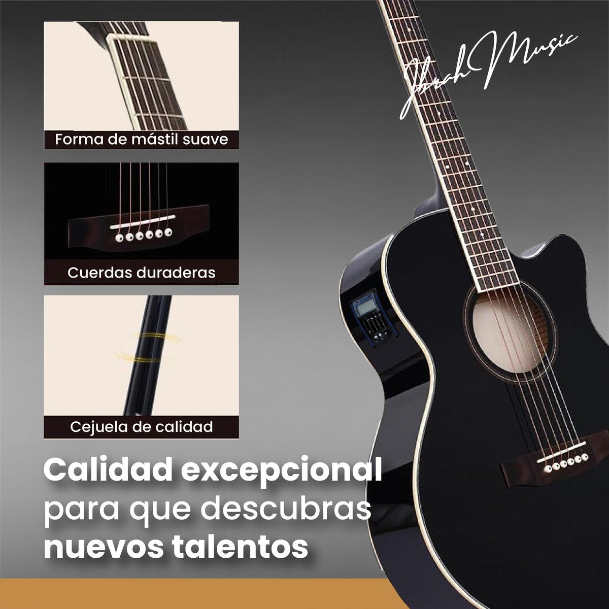 Guitarra Electroacústica 41” + Funda + Accesorios