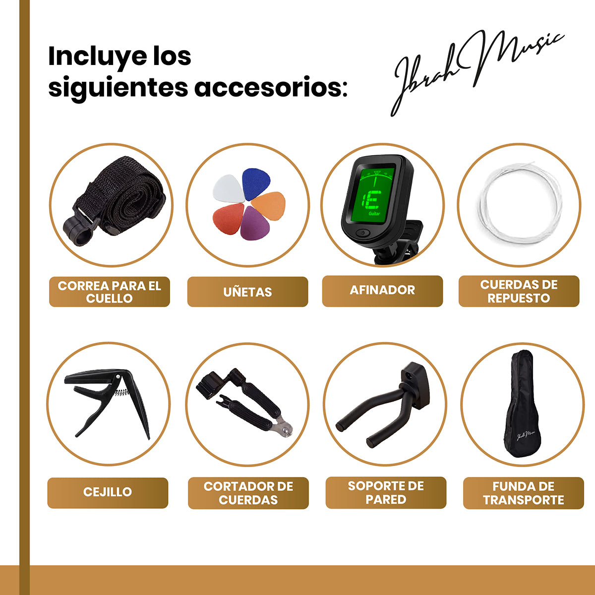 Ukelele Soprano 21” + Accesorios — Negro