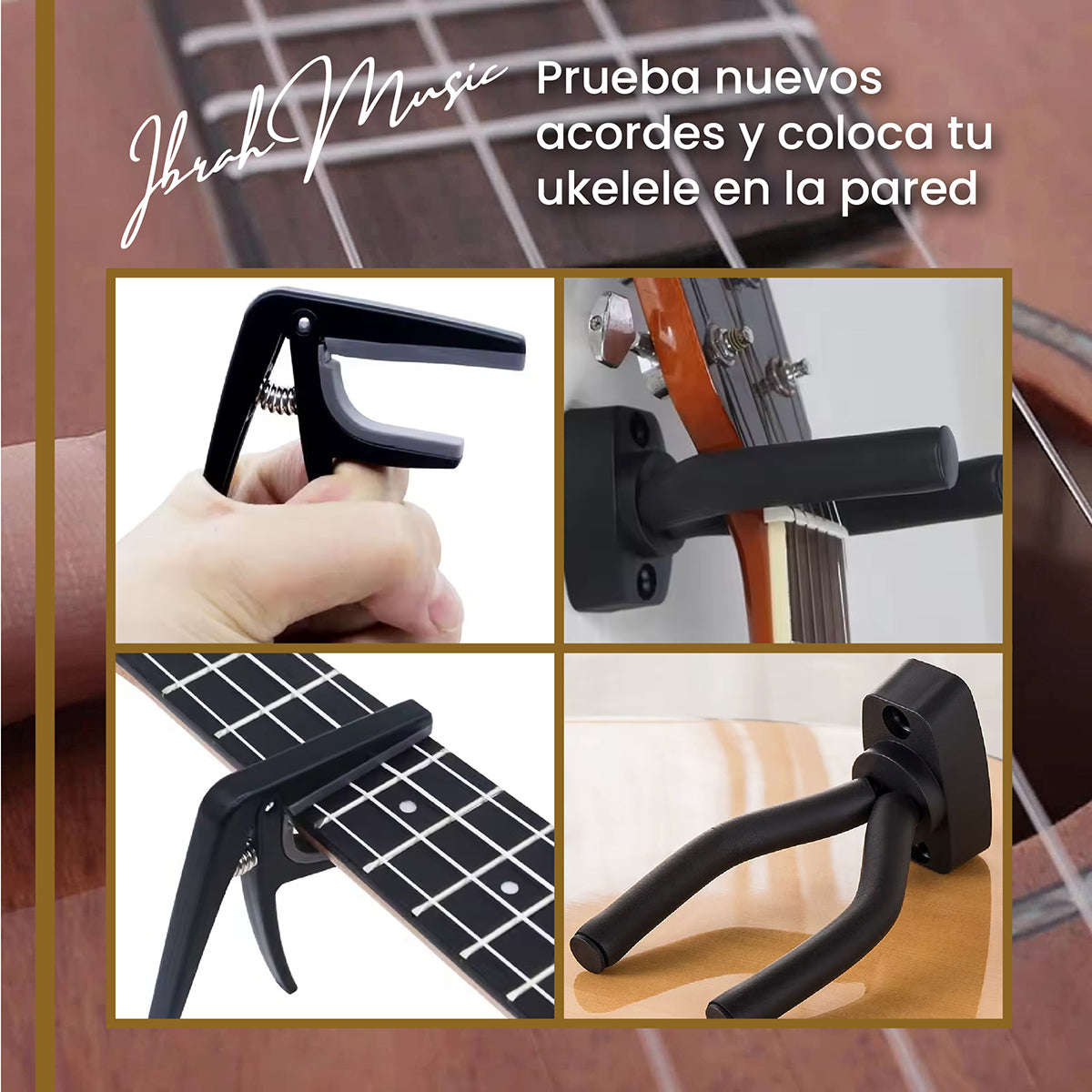 Ukelele Soprano 21” + Accesorios — Negro