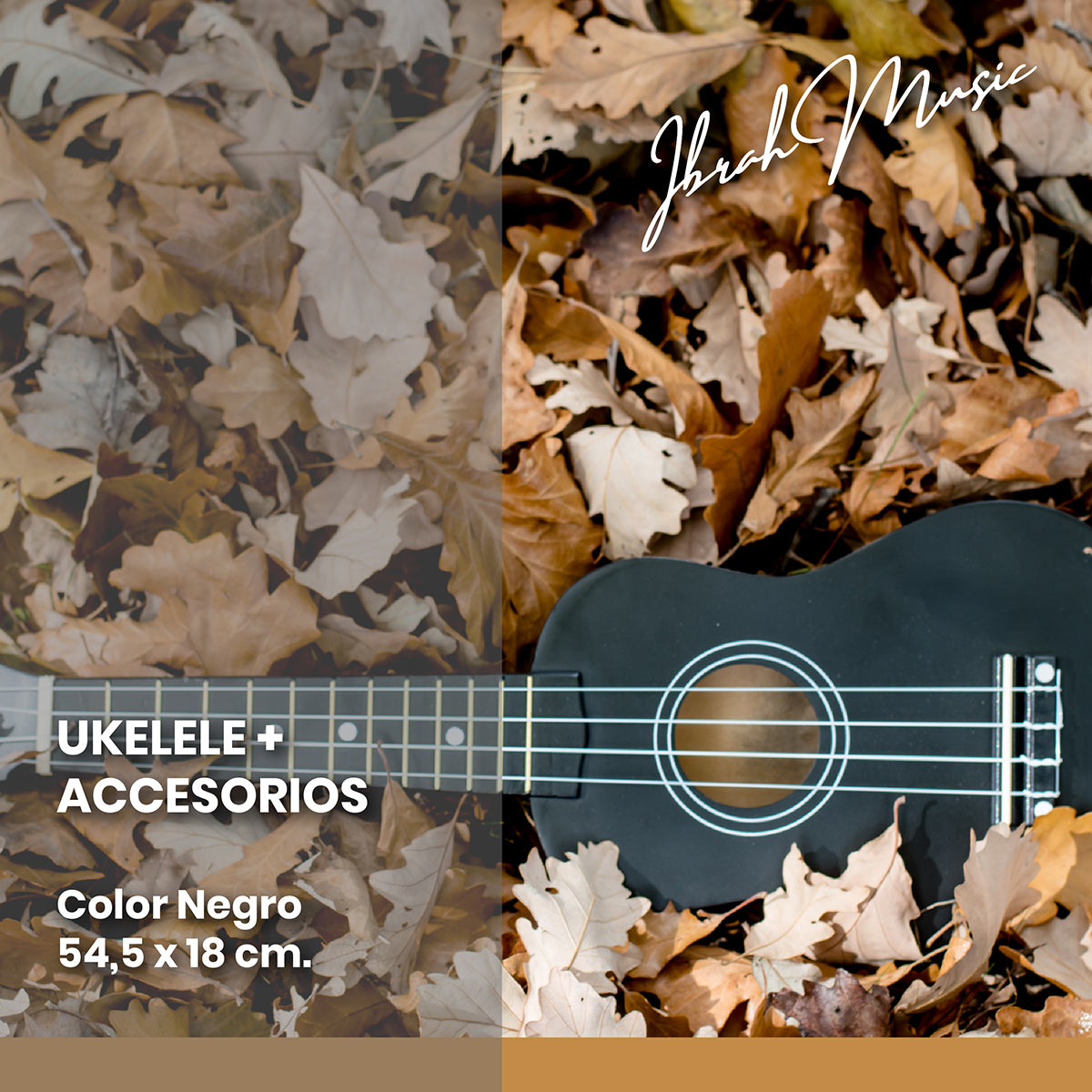 Ukelele Soprano 21” + Accesorios — Negro