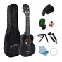 Ukelele Soprano 21” + Accesorios — Negro