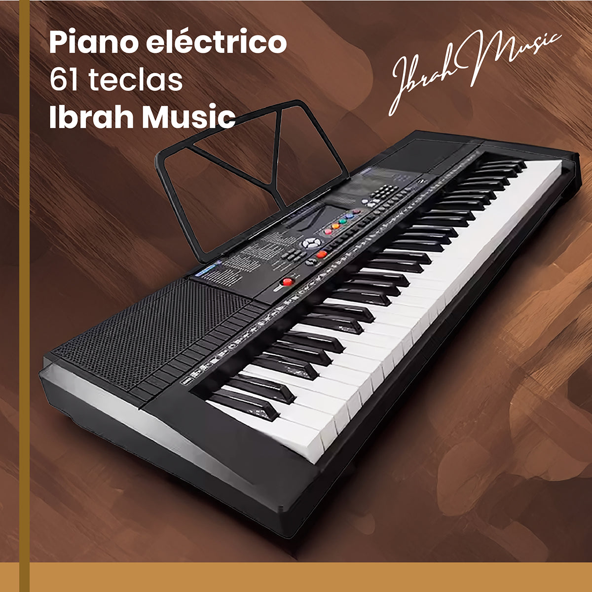 Piano Eléctrico Ibrah IM-2800 61 Teclas Teclado Musical USB