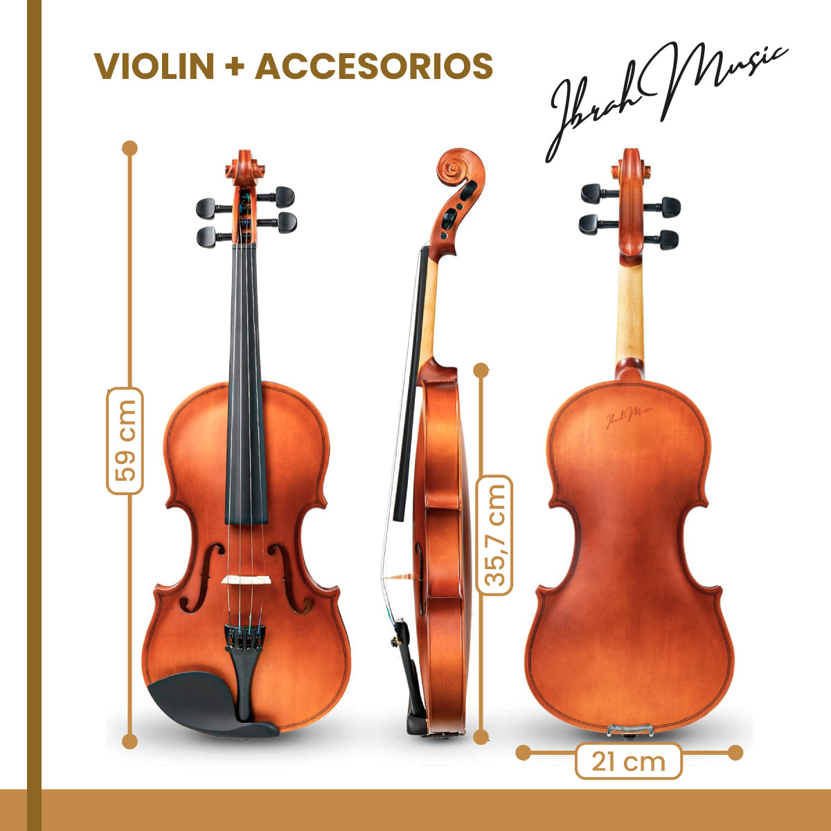 Violín 4/4 con Estuche + Arco y Accesorios