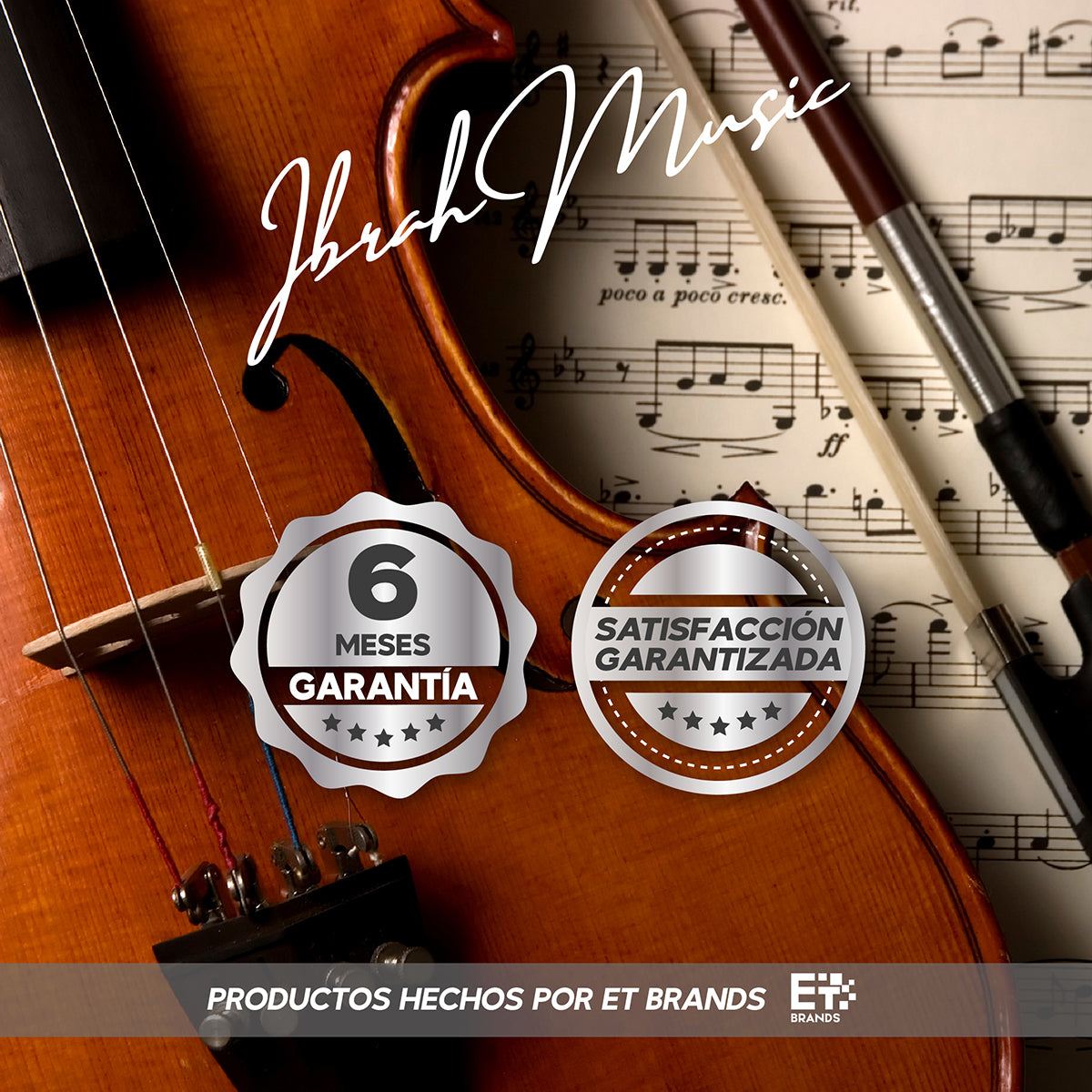 Violín 4/4 con Estuche + Arco y Accesorios