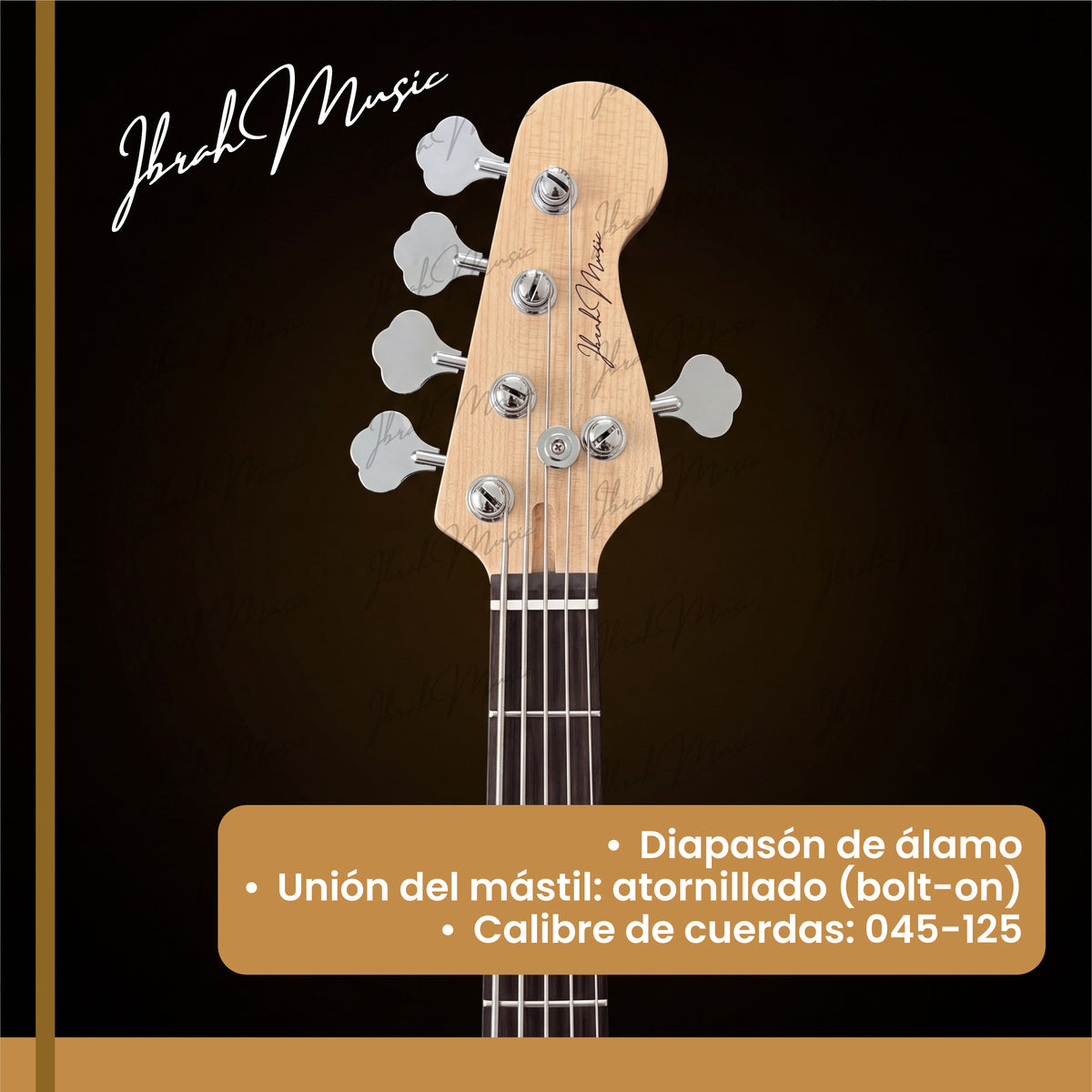 Bajo Eléctrico Ibrah P-Bass 5 Cuerdas Rojo + Amplificador PRA20W + Accesorios