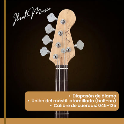 Bajo Eléctrico Ibrah P-Bass 5 Cuerdas Rojo + Amplificador PRA20W + Accesorios