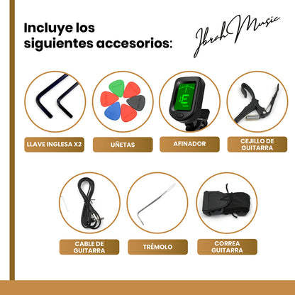 Guitarra Eléctrica Stratocaster Ibrah + Amplif + Accesorios