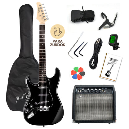 Guitarra Eléctrica Stratocaster Zurdo Negra Ibrah Music