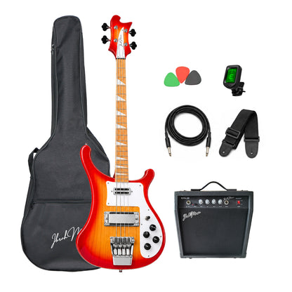 Bajo Eléctrico Ibrah RH 4 Cuerdas Sunburst + Amplificador PRA20W + Accesorios