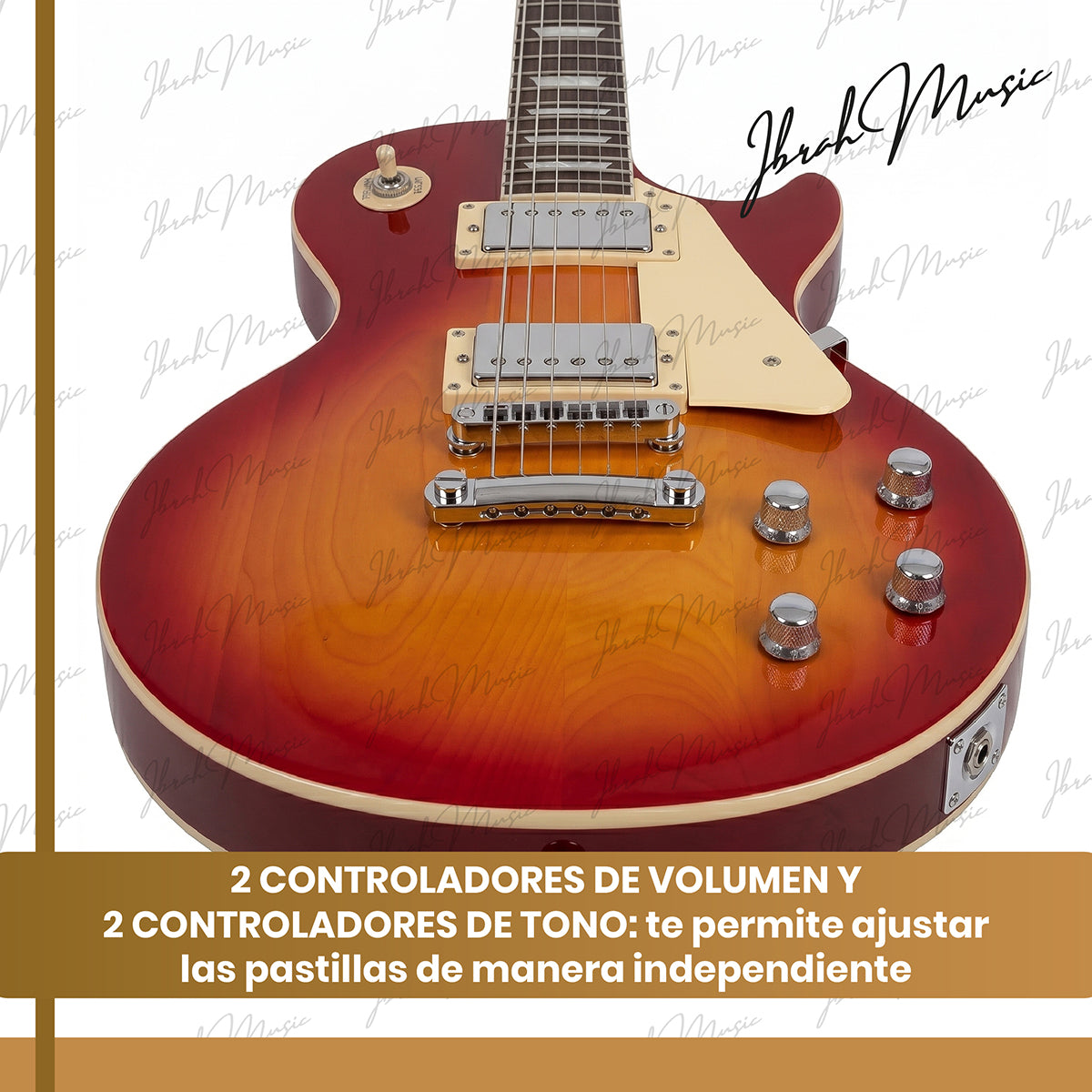 Guitarra Eléctrica Ibrah Les Paul Sunburst + Amplificador KA20W + Accesorios