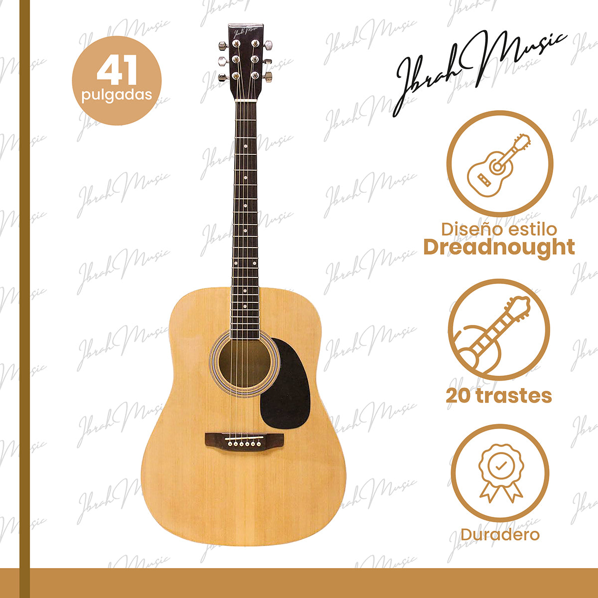 Guitarra Acústica 41" Dreadnought + accesorios