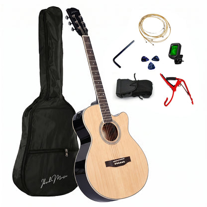 Guitarra Electroacústica 41" Café con EQ + Accesorios