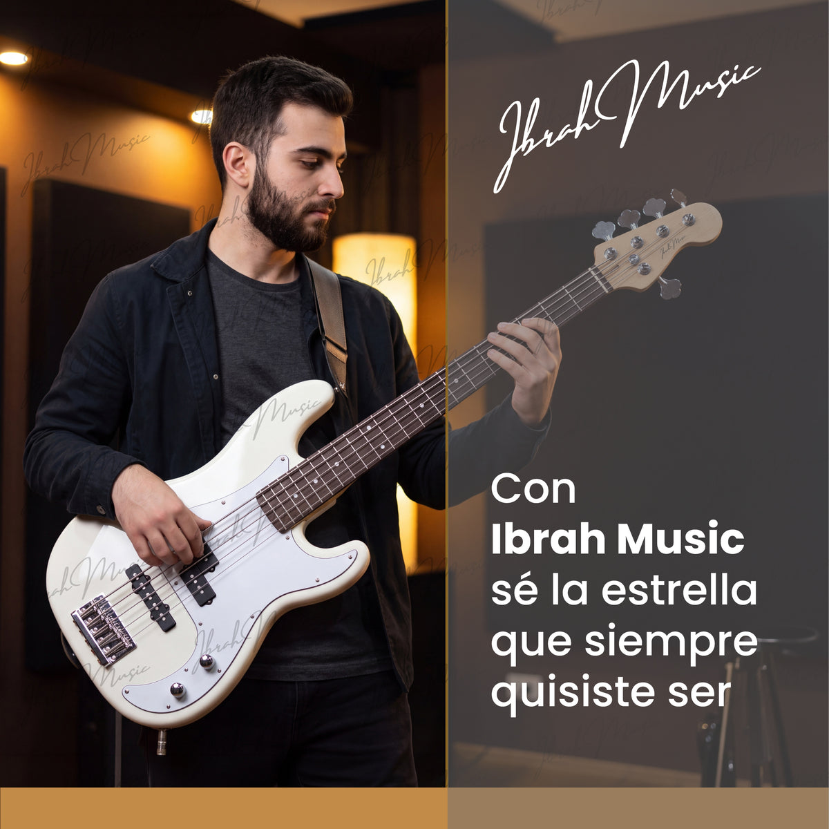 Bajo Eléctrico Ibrah P-Bass 5 Cuerdas Rojo + Amplificador PRA20W + Accesorios