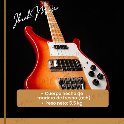 Bajo Eléctrico Ibrah RH 4 Cuerdas Sunburst + Amplificador PRA20W + Accesorios