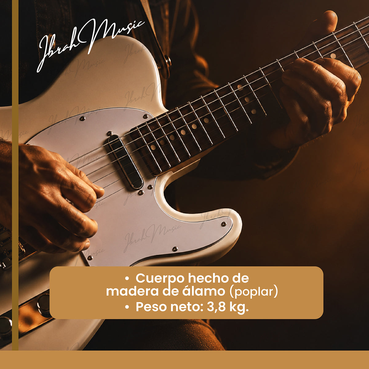 Guitarra Eléctrica Ibrah TC Style Blanca + Amplificador KA20W + Accesorios