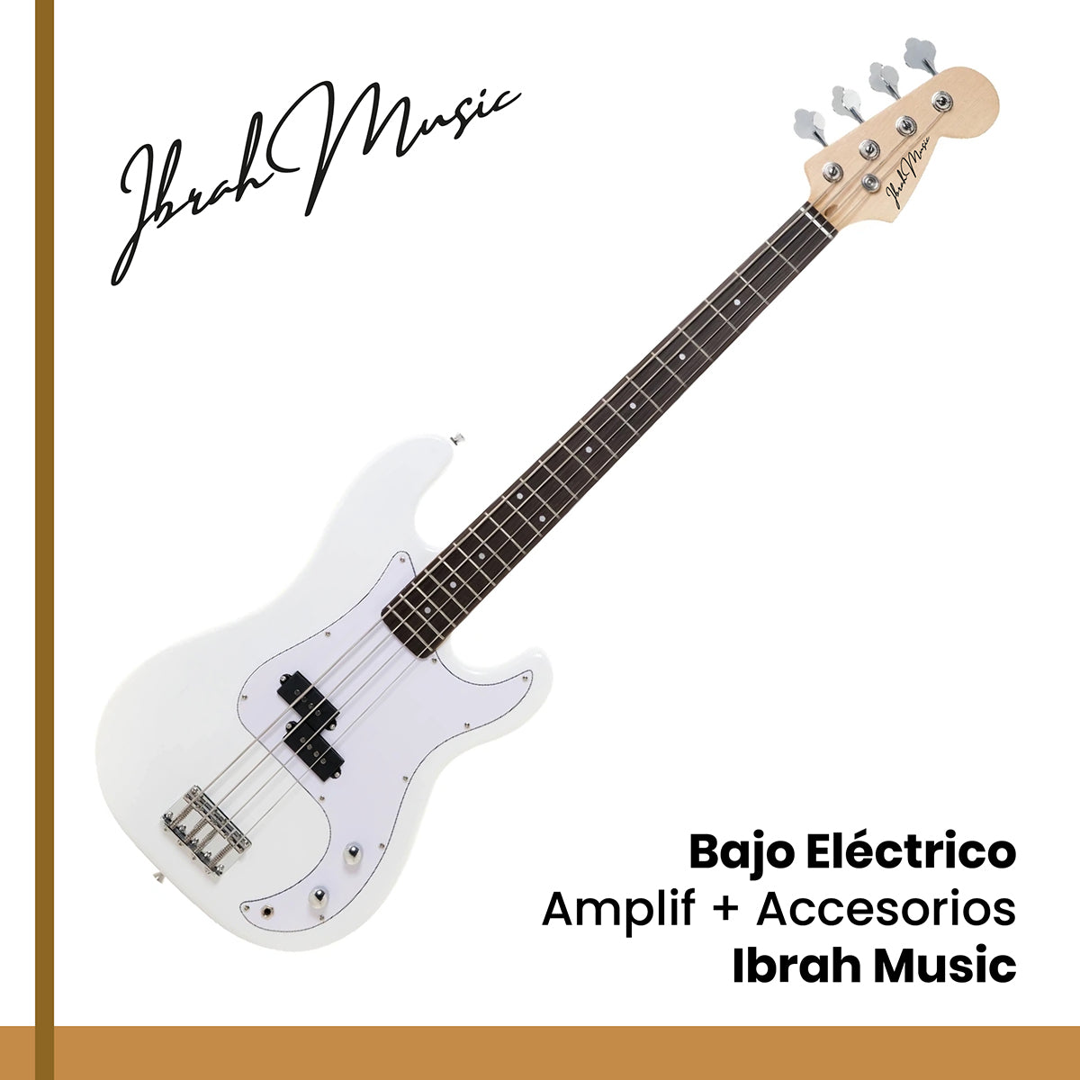Bajo Eléctrico Ibrah 4 Cuerdas + Amplificador 20W + Acces