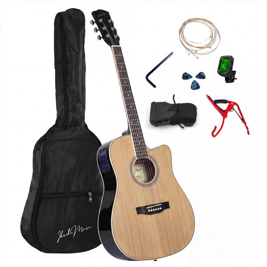 Guitarra Electroacústica 41" Café con EQ + Accesorios