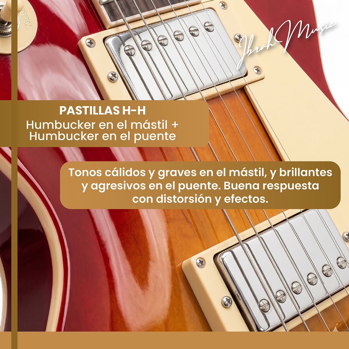 Guitarra Eléctrica Ibrah Les Paul Sunburst + Amplificador KA20W + Accesorios