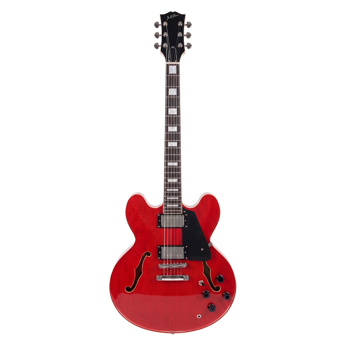 Guitarra Eléctrica Ibrah Semi-Hollow Roja + Amplificador KA20W + Accesorios