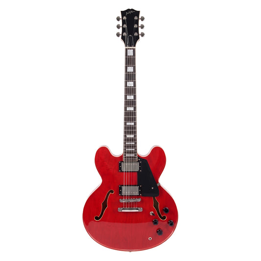 Guitarra Eléctrica Ibrah Semi-Hollow Roja + Amplificador KA20W + Accesorios