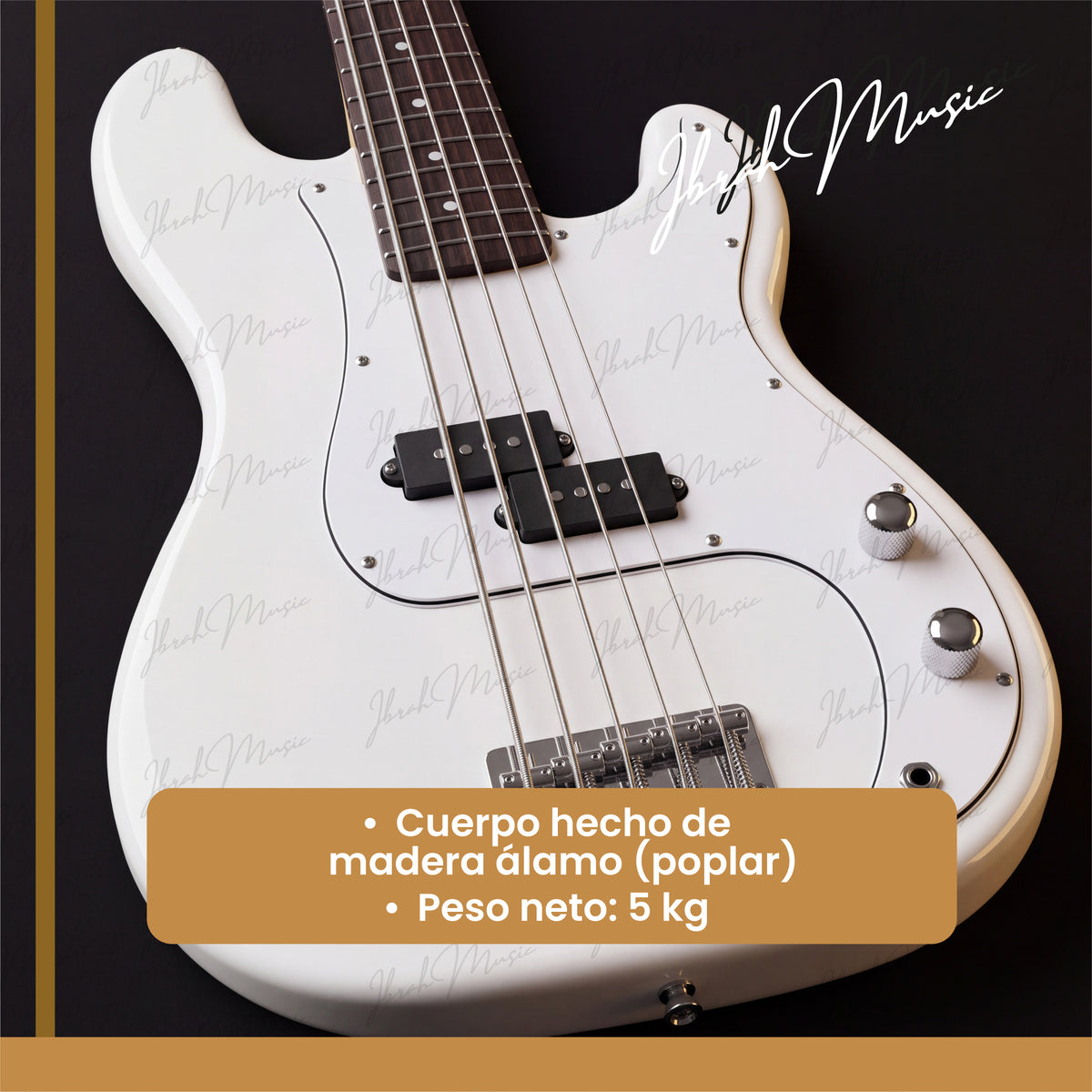 Bajo Eléctrico Ibrah P-Bass 5 Cuerdas Rojo + Amplificador PRA20W + Accesorios
