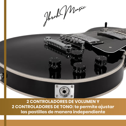 Guitarra Electrica LP Ibrah + Amplif + Accesorios all black