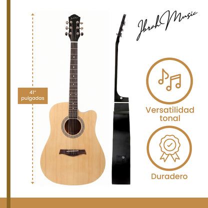 Guitarra Electroacústica 41" Café con EQ + Accesorios