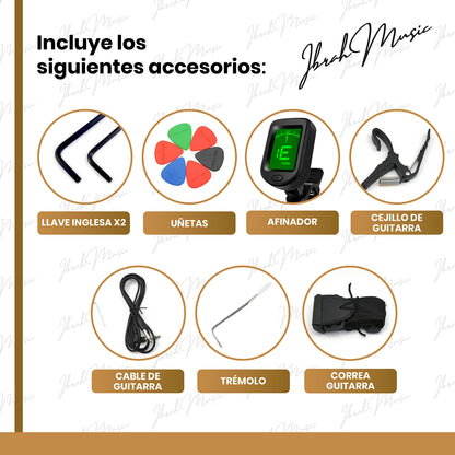 Guitarra Eléctrica Ibrah TC Style Blanca + Amplificador KA20W + Accesorios