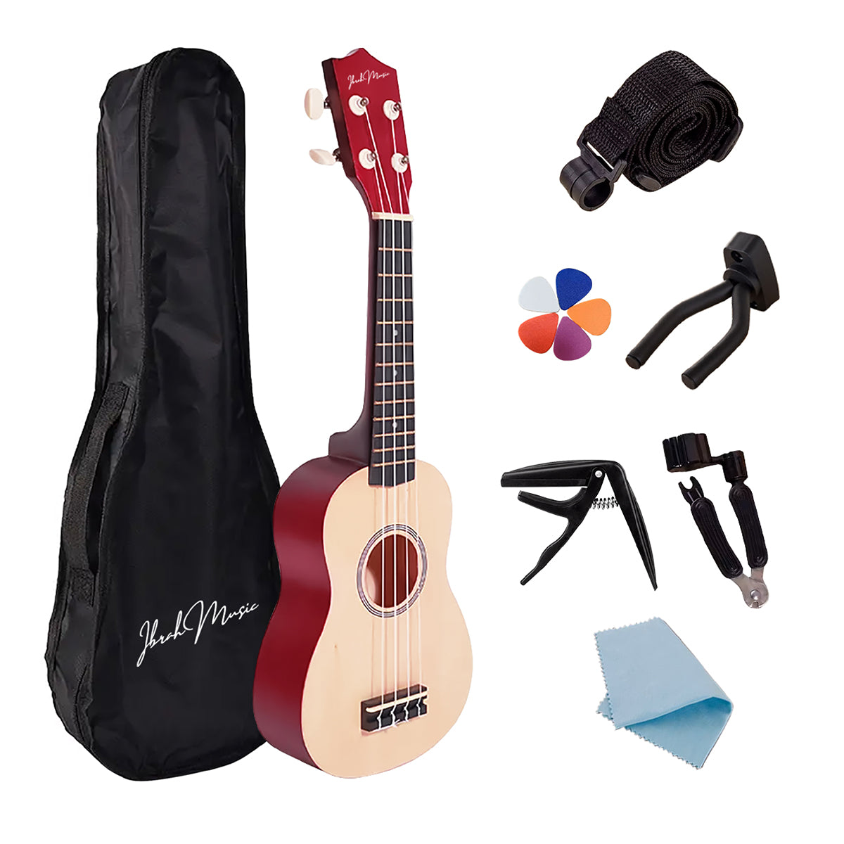 Ukelele Soprano Concierto Ibrah 21 Pulgadas + Accesorios